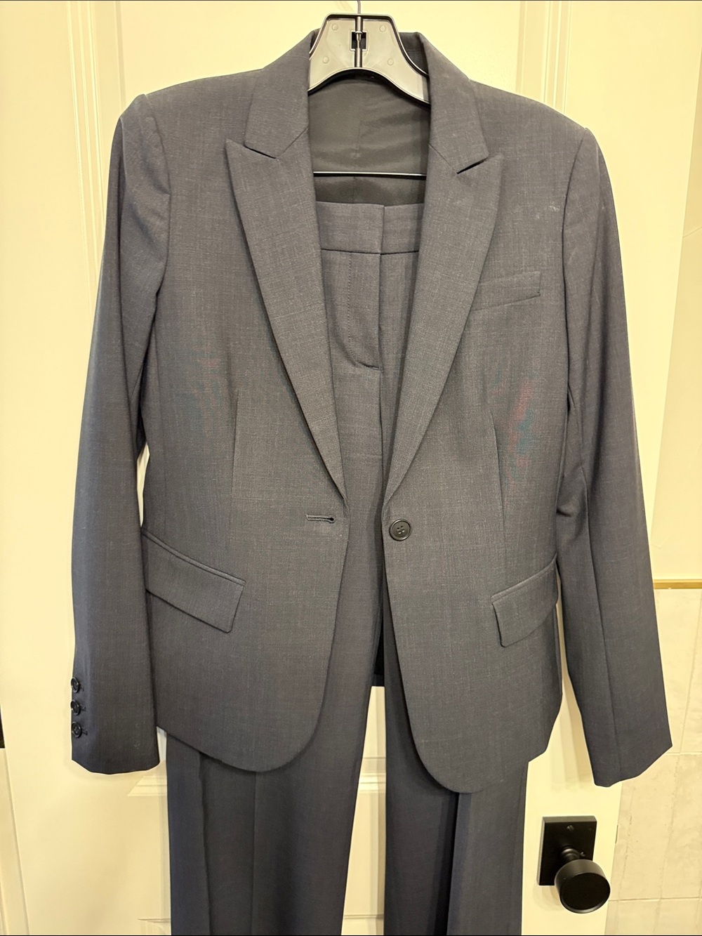 Theory Women's Slate Blue Single-Button Blazer and Pants
